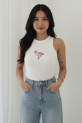 Women’s Ribbed Flamingo Tank Top