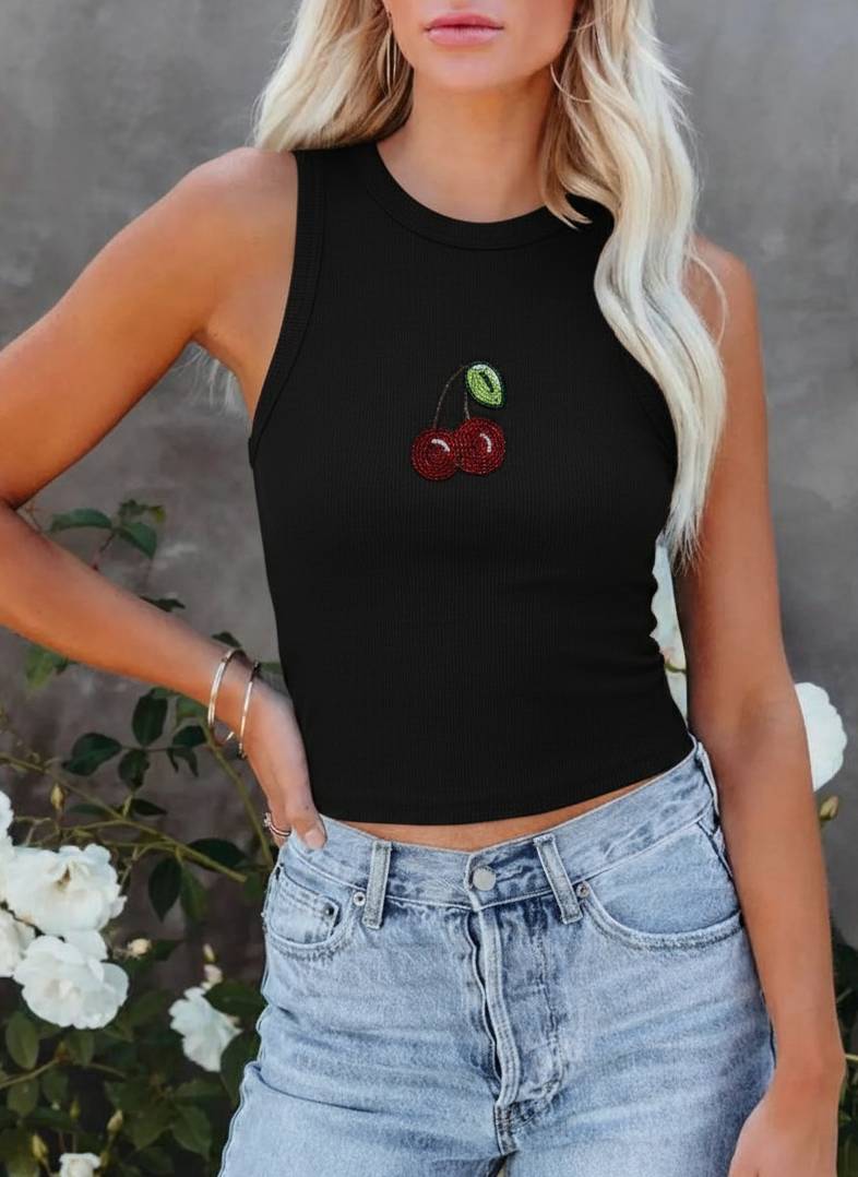 Women’s Ribbed Cherry Tank Top