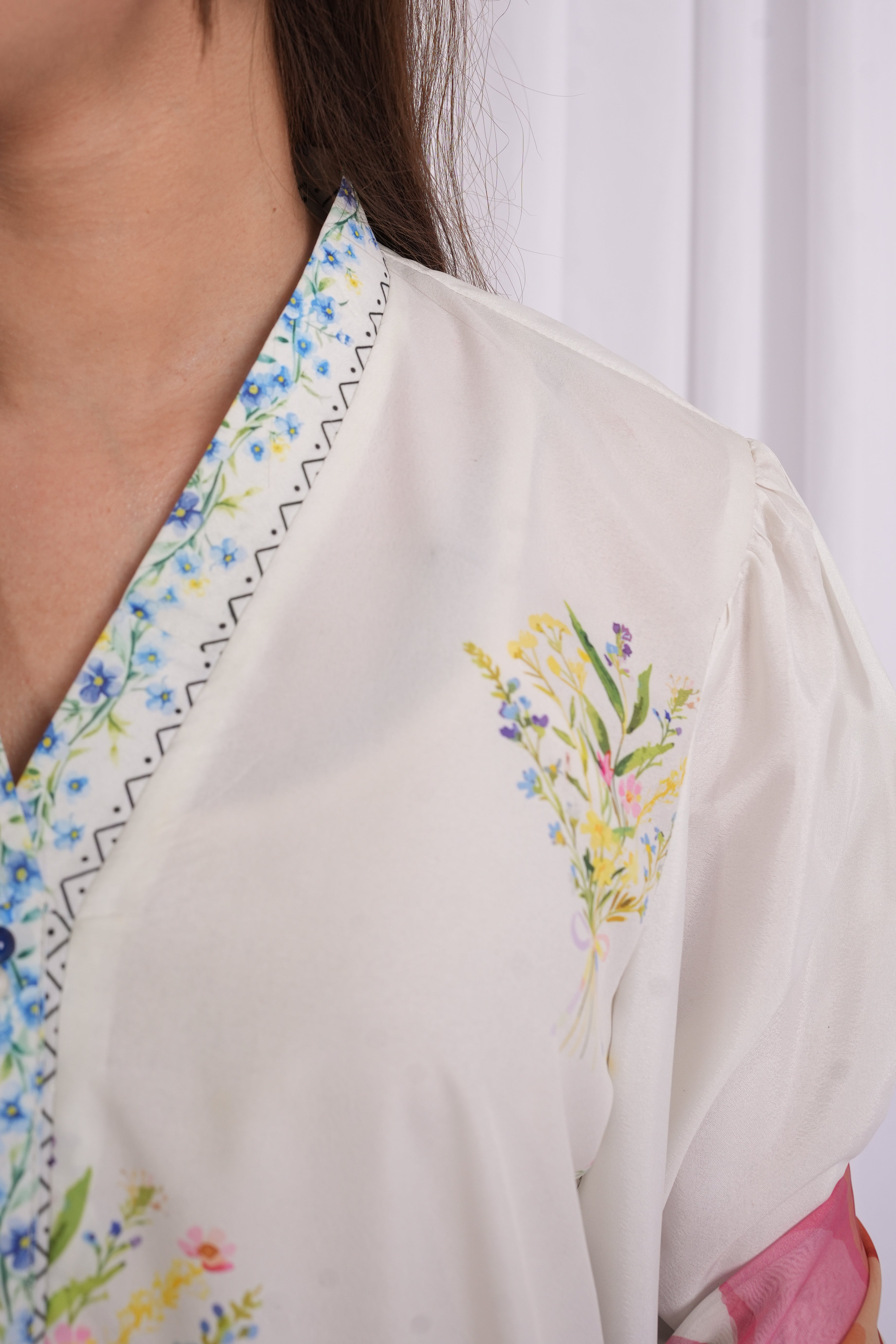 Ivory Floral Printed 3 Piece Lawn Suit