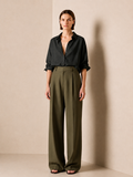OLIVE-Green-WIDE LEG PANT